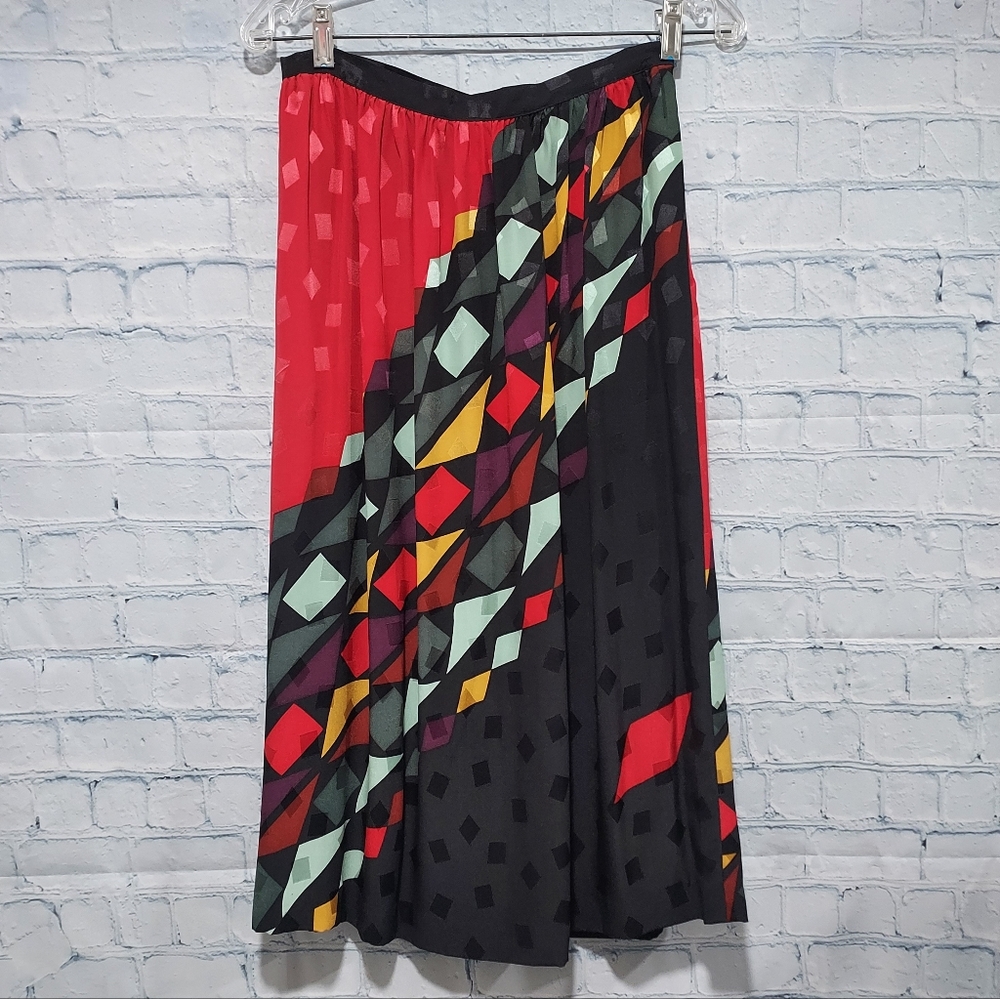 Umi Collections Vintage Silk Skirt Size 10 Art To Wear Boho Artsey Anne Crimmins